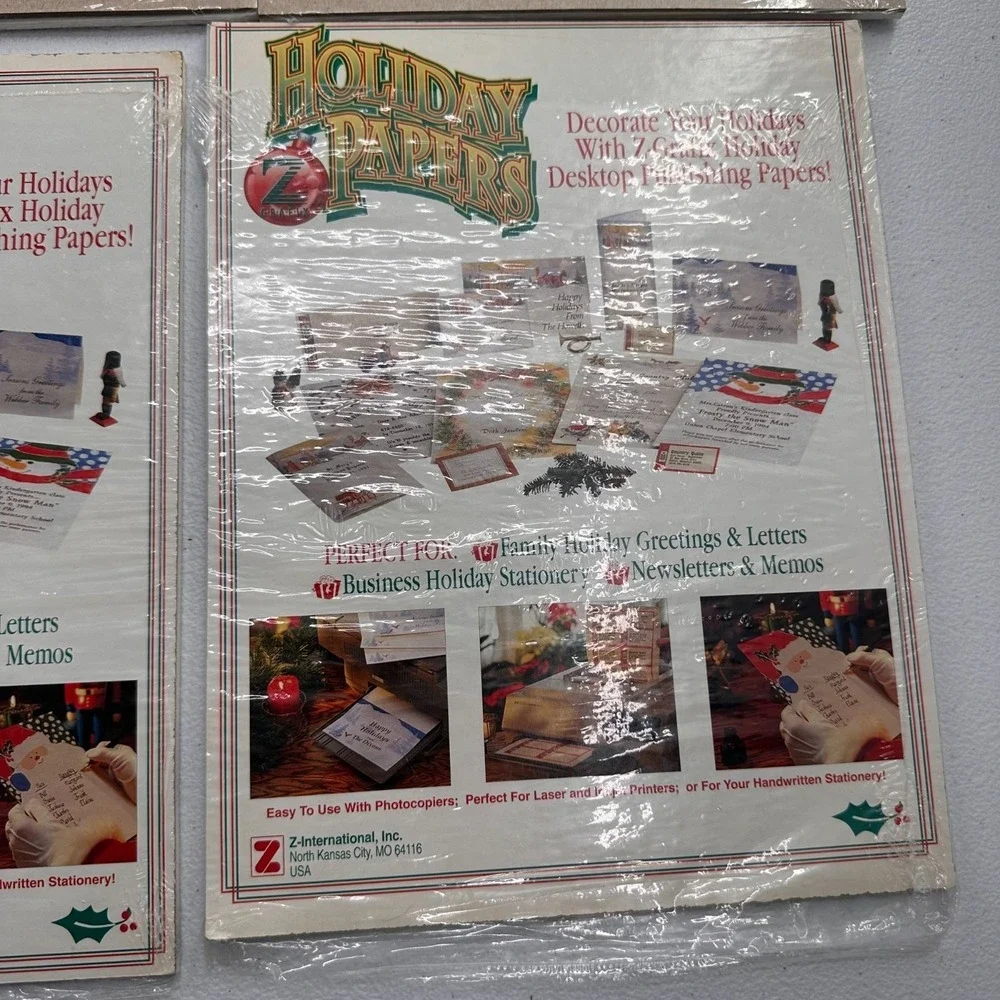 Vintage Holiday Specialty Letterhead Papers Laser Inkjet Printer Retro Christmas